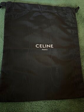 Celine Black Drawstring Logo Dust Bag
